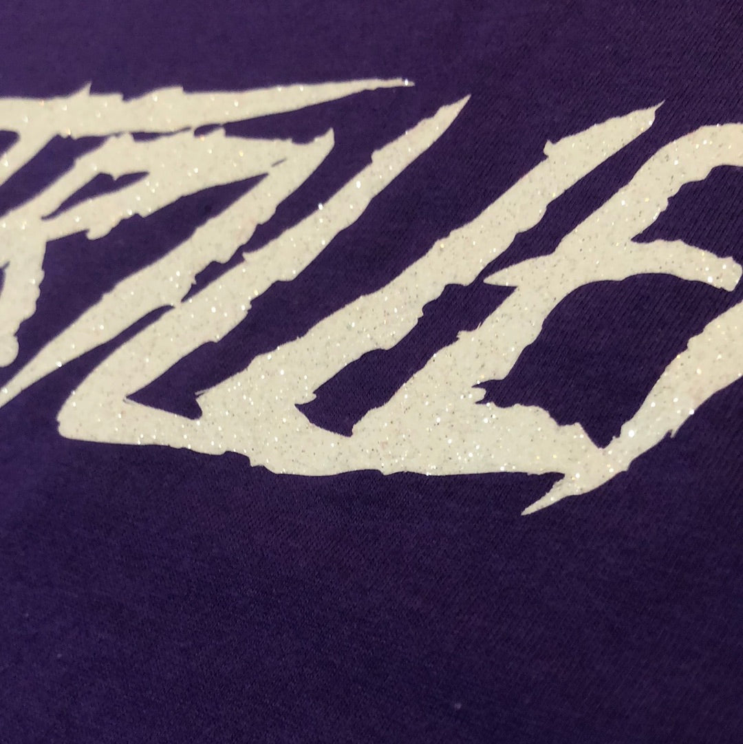 PURPLE WHITE GLITTER FEMALE T