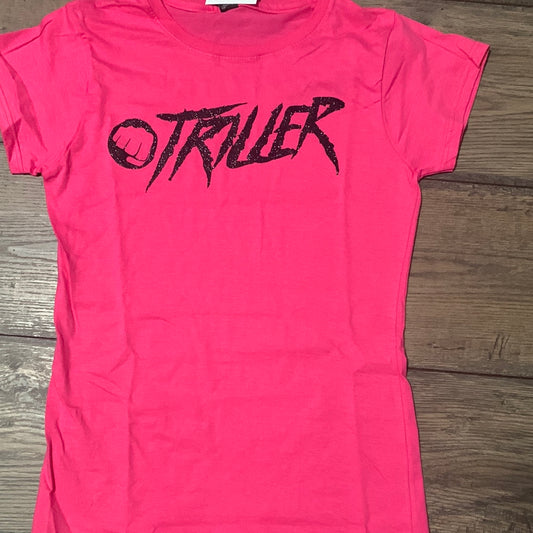 PINK WITH BLACK GLITTER LOGO TRILLER FEMALE T